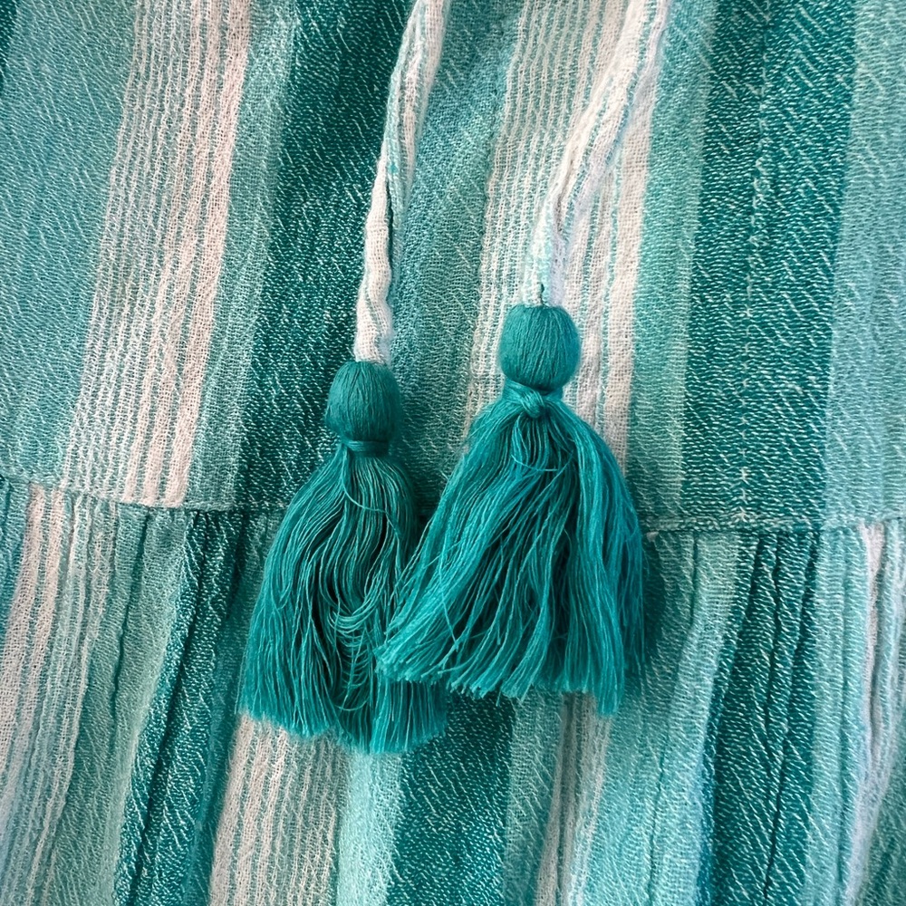 Tuckernuck Teal/White striped tiered Dress- oversized - Picture 5 of 10